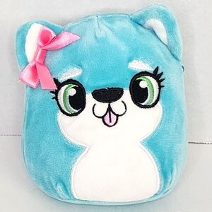 MEG 🐶 HTF Blue Dog w Anime Eyes & Bow Claire's Exclusive Original Squishmallow